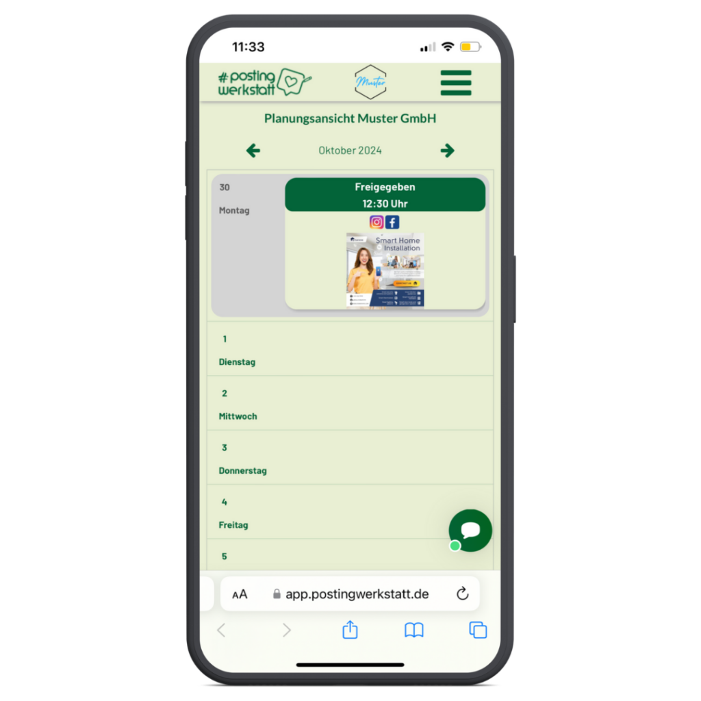 #postingwerkstatt Mockup Planungskalender